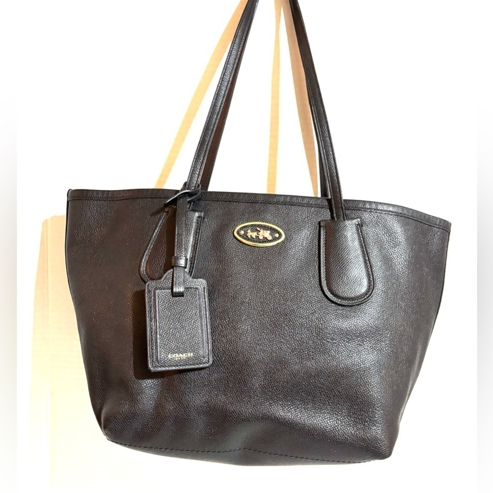 Coach Black Leather Tote Bag
